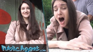 Public Agent – College art Student with natural tits dares to have sex outside for first time